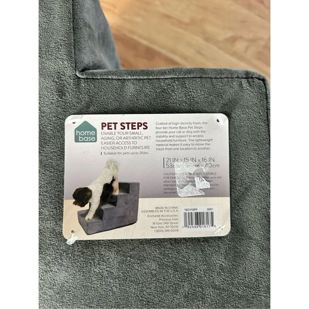Pet steps gray soft ether removable fabric